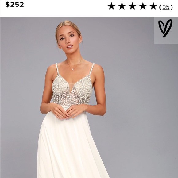true love white beaded rhinestone maxi dress lulus